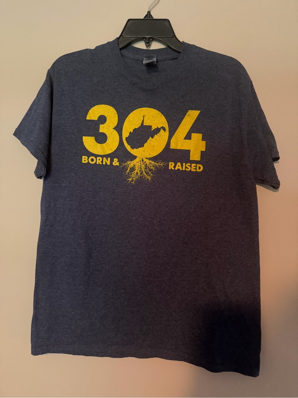 Gildan Navy Short-Sleeve Tee with Yellow 304 Graphic